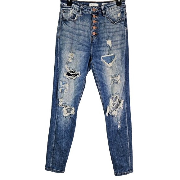 KanCan Signature Kurvy Ultra High Ankle Jean Arya Wash 27 VBK1750A - Picture 2 of 13